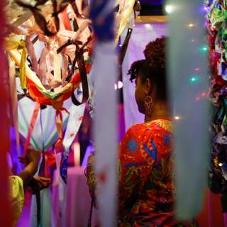 Guests get lost in an imagined utopian world at Krafthouse, an immersive art installation at the Center for Craft in September. (Credit: Center for Craft)