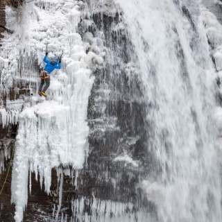 Ice Climbing in Winter