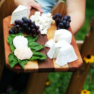 A beautiful selection of cheeses from Looking Glass Creamery in Asheville.