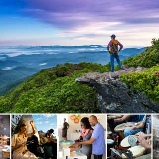 Sweeping mountain views, great food, and lively music create the vibe in Asheville