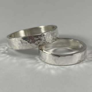 Hammered Wide Band Ring