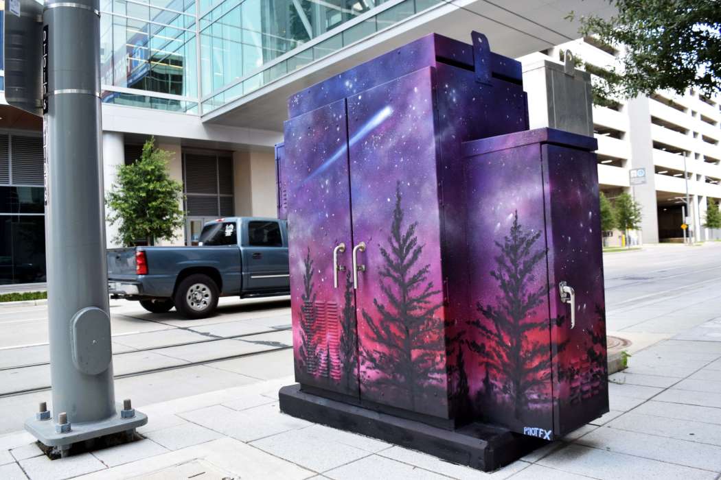 Space Mini Mural, Location: Southeast corner of Rusk & Avenida de las Americas