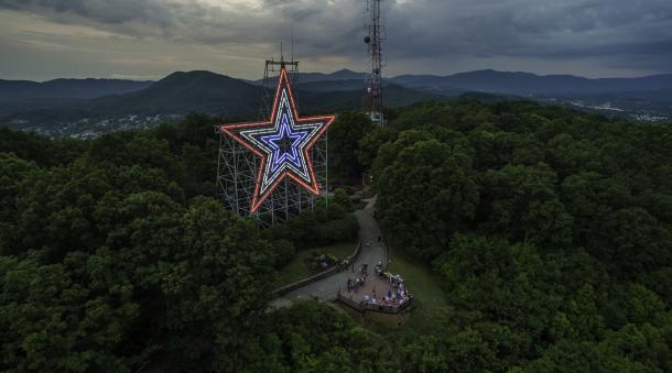 Mill Mountain Star At Night