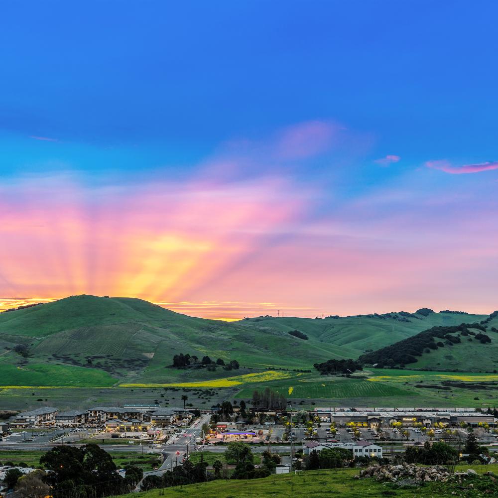 Sunset over American Canyon, Napa Valley