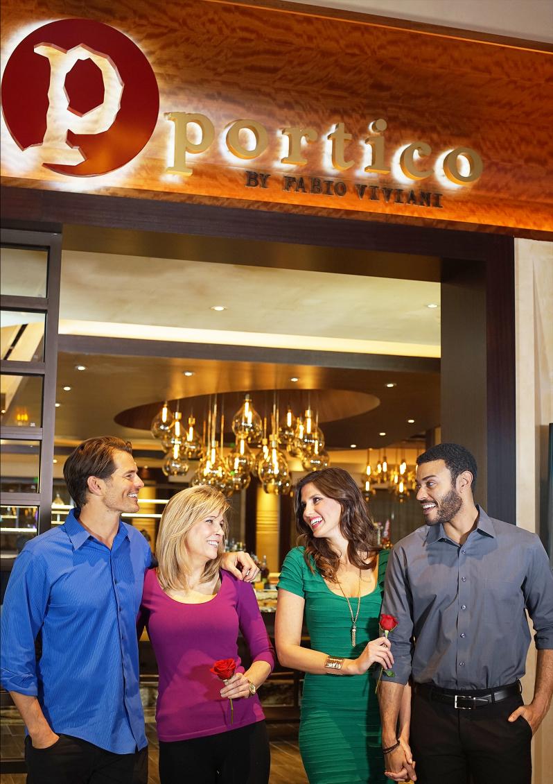 Group of friends outside Portico Restaurant