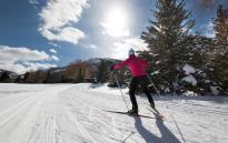 Woman Nordic Skiing during the day