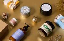 Assortment of beauty products, including lotion and sugar scrubs, from Columbus businesses