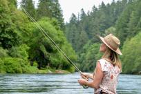 Woman Fly Fishing on the McKenzie River