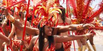 Dancers take part in Toronto's Caribbean Carnival festival