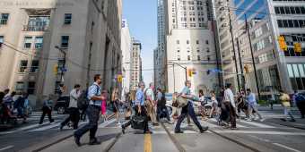 Toronto's Financial District, at King and Bay Streets downtown