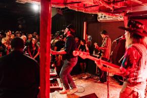 Paul Cauthen and band perform at the White Horse during Hot Luck Fest in Austin Texas