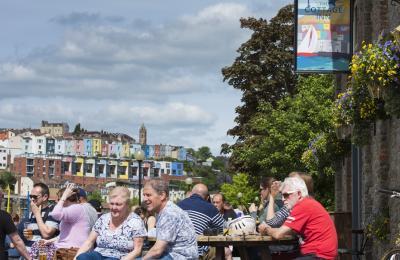 People sat outside The Cottage Inn