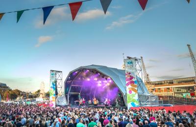 A view of the crowd in front of a stage at Bristol Harbour Festival - credit Paul Box