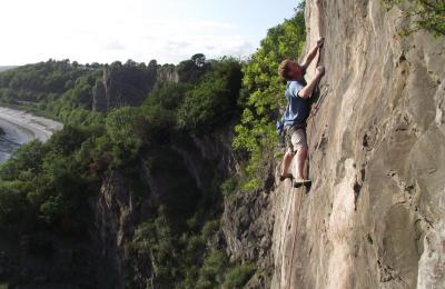 A climber scaling Avon Gorge in West Bristol - credit Martin Crocker