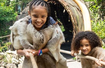 Children in cave costumes at Cheddar Gorge & Caves near Bristol - credit Cheddar Gorge & Caves