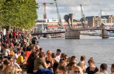 Crowds along the harbour at Bristol Harbour Festival - Credit Paul Box