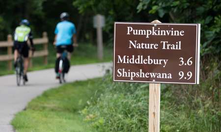 Pumpkinvine bike trail in Elkhart County, Indiana