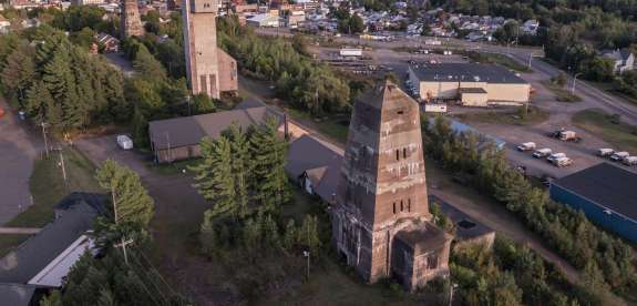 An aerial view of the Cliffs shaft mine in Ishpeming, MI