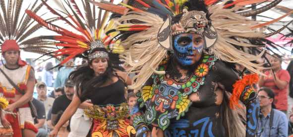 Ceremonial Native American dancers at Powwow