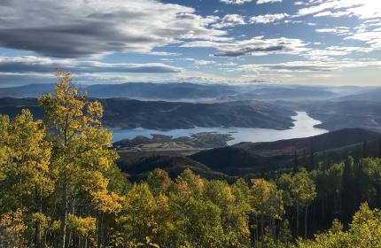 Scenic view of Jordanelle Resevoir from Silverlake hiking trail