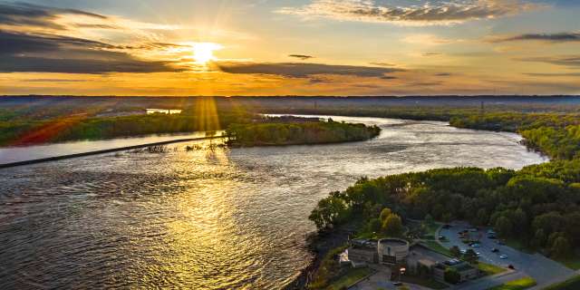Falls of the Ohio State Park Aerial Ohio River