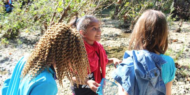 3 girls standing in The Parklands of Floyds Fork