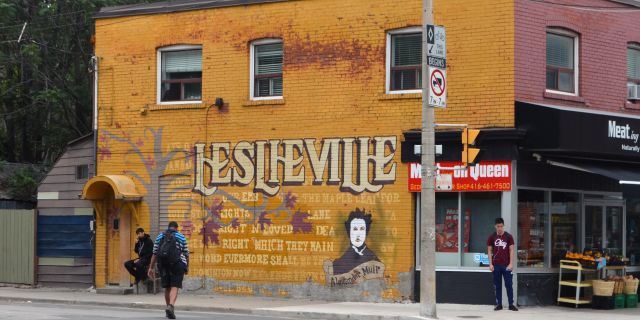 Street art in Toronto's Leslieville neighbourhood