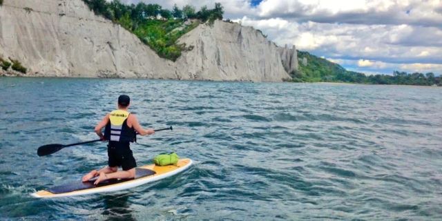 Paddleboarding at the Scarborough Bluffs
