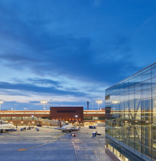 Exterior shot of Concourse A at the Salt Lake City International Airport