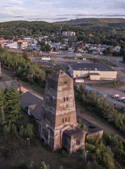 An aerial view of the Cliffs shaft mine in Ishpeming, MI