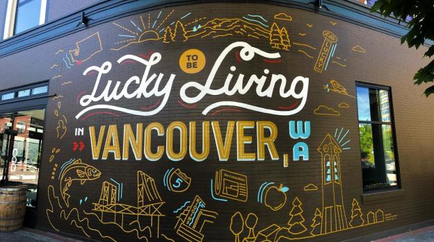 Lucky to be Living in Vancouver WA Mural