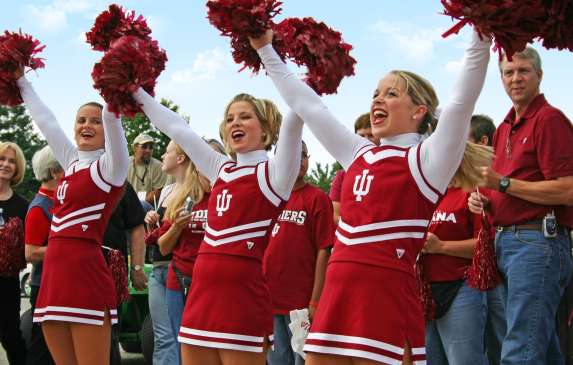 Cheerleaders At IU Homecoming In Bloomington, IN