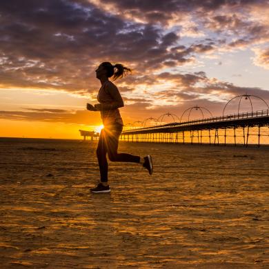 Southport beach girl running