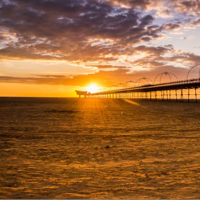 Southport Beach at sunset