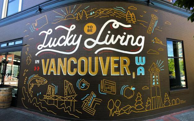 Lucky to be Living in Vancouver WA Mural