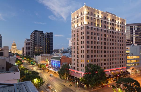 Exterior of Royal Sonesta Stephen F. Austin Hotel on Congress Avenue.