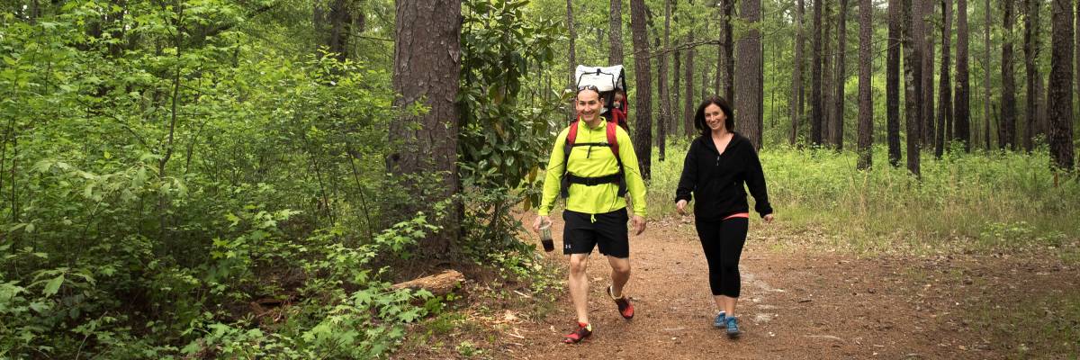 Couple hiking at Carvers Creek