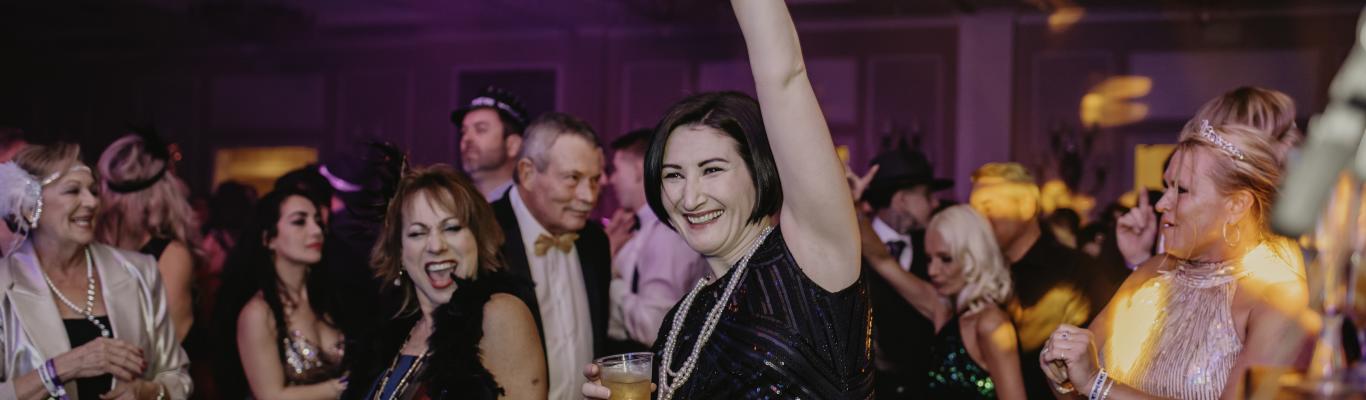 Woman dancing at New Year's Eve Party at the Skirvin