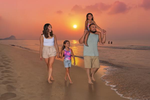 Family at the beach