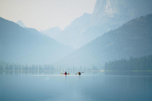 Sublette County, Summer 2024, green river lake, kayak, square top Mountain