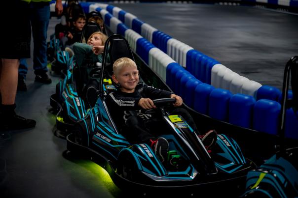 Kids go-karting at ADK Karting