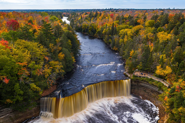 Image of Tahquamenon Falls in the fall in Michigan's Upper Peninsula, USA