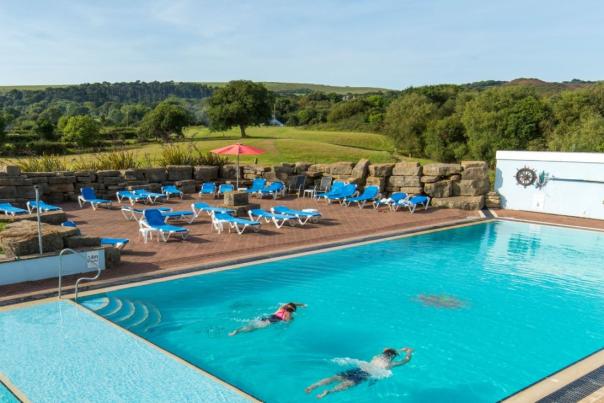 Outdoor swimming pool at Knoll House Hotel, Dorset