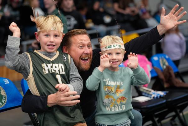 Family enjoys a Wisconsin Herd Game in Oshkosh, WI