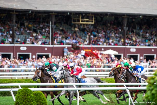 Horses running at Saratoga Race Course