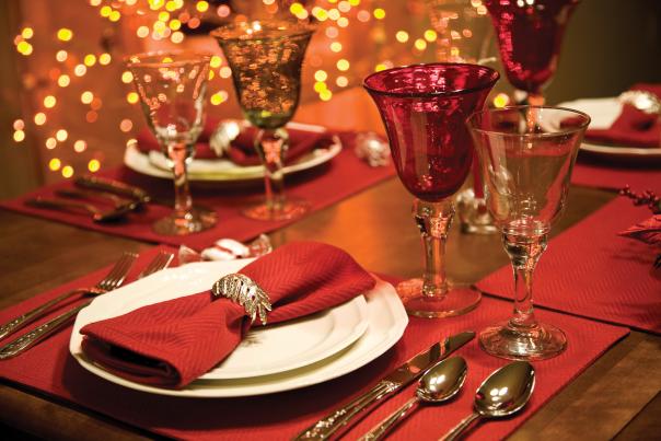 A holiday table setting