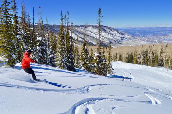 Snowboarder at Powderhorn Mountain Resort