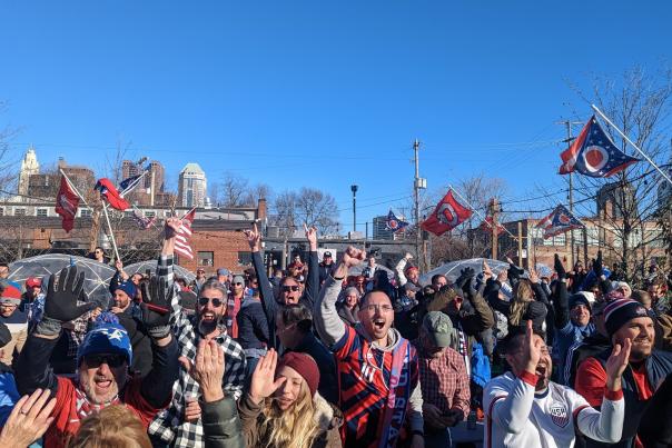 American Outlaws Cheering at Land Grant
