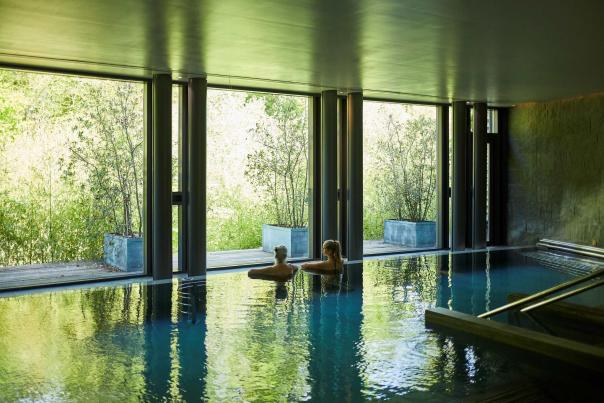 Two people in Lime Wood Herb House spa