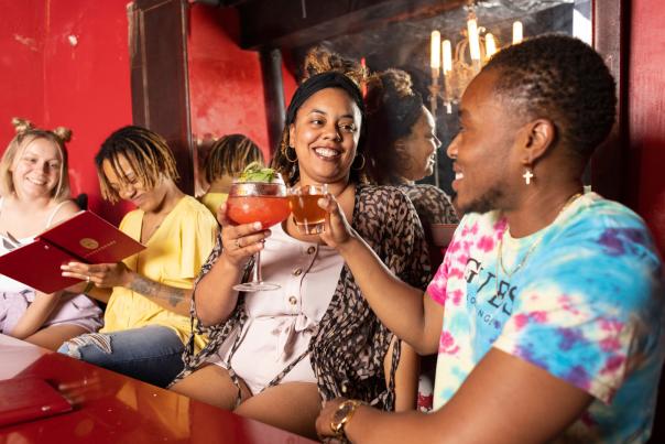 Young People in Lawrence enjoy drinks at John Brown's Underground